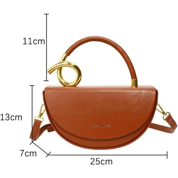 Women's Vegan Leather Saddle Flap Lock Crossbody Small Clutch Satchel Tote Bag - Picture 7 of 7